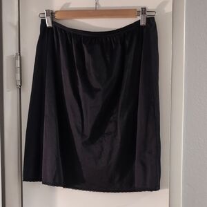 Vintage Vanity Fair Black Half Slip Skirt Nylon Satin